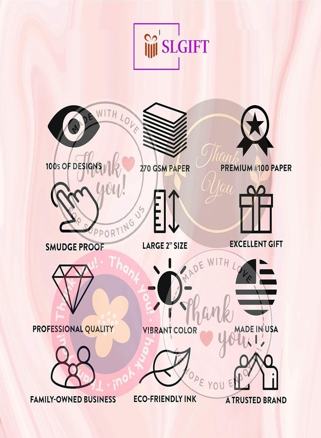 SLGIFT Vinyl Thank You Theme Sticker, Self-Adhesive Vinyl Stickers, 40 Pieces, 2 x 2 Inches Round Sticker, 4 Unique Designs, R124 - Image 5